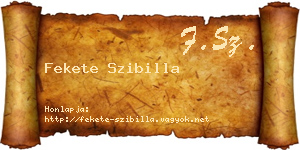 Fekete Szibilla névjegykártya